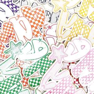 <b>7</b> Colors DIY Large Laser Leather Style 24cm <b>Iron</b> on Embroidered Gameday Patches Fabric for Hoodies Shirt Decoration - Product Image 3