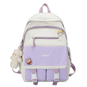 Odm/OBM trường dễ thương phụ nữ công suất lớn học sinh trung học nhiều Túi sinh viên Ba lô túi với mặt dây chuyền dễ thương - Product Image 1