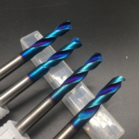 Outils de perçage en métal CNC 3XD 5XD Revêtement nano-bleu HRC65 Forets hélicoïdaux en carbure de tungstène pour l'acier inoxydable