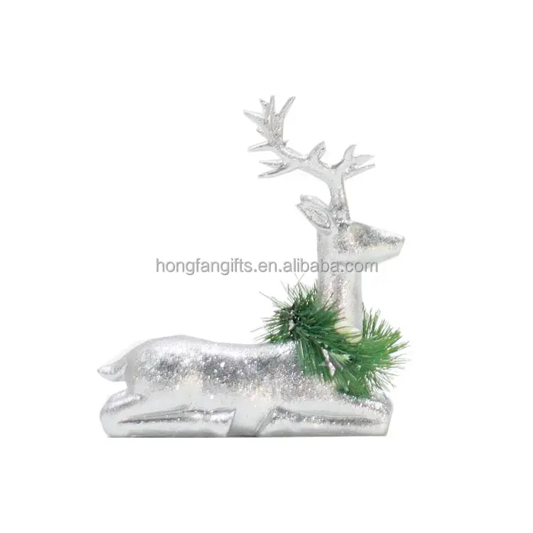 New Fashion Resin Deer Crafts Decoration For Christmas Polyresin 2 Set Silver Deer