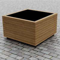 Furnitur taman luar ruangan pot pot tanaman kayu ekstra besar pot tanaman taman publik di luar pot bunga jalan perkotaan