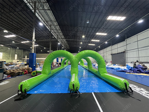 Qualità commerciale doppio 1000 piedi di lunghezza scivoli d'acqua scivoli gonfiabili scivolo scivolo della città <span class=keywords><strong>con</strong></span> piscina finita - Product Image 6