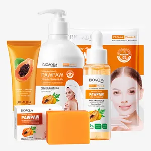 BIOAQUA Private Label Whitening Skincare Set Papaya Extract Brightening Skincare Set Anti Oxidant Anti Yellow Papaya Kit