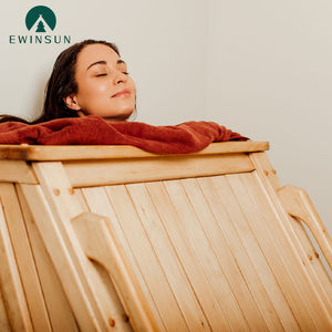 Moderne Single Person Droge Stoom Saunabox Draagbare Far Infrarood Mini Cabine Verwarmer Massief Hemlock Hout Indoor Sauna Capsule - Product Image 4