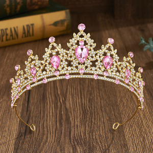 Diadèmes vintage en strass colorés et élégants, forme de pagode romantique, accessoires pour cheveux féminins, diadème de <span class=keywords><strong>mariage</strong></span> personnalisable en argent - Product Image 2