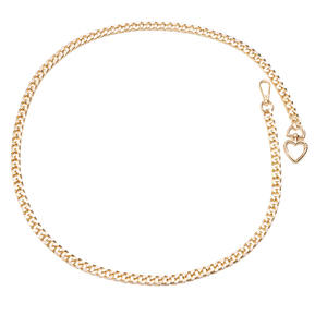Cadena de cintura de metal dorado, cinturón de una sola capa con hebilla de corazón, cinturón de falda versátil y moderno para mujer, cinturones de boda para adultos - Product Image 5