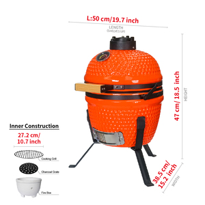 SEB <span class=keywords><strong>KAMADO</strong></span> <span class=keywords><strong>Mini</strong></span> Smoker <span class=keywords><strong>Grill</strong></span> 13 Pouces <span class=keywords><strong>Kamado</strong></span> Grilles De Barbecue En Céramique Machine Camping En Céramique Portable Barbecue À Charbon De Bois - Product Image 2