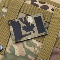 Drapeau du Canada en tissu réfléchissant au laser, patch de drapeau en nylon, autocollant tactique pour uniforme, patch IR réfléchissant