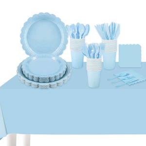 ชุดอุปกรณ์จัดเลี้ยง DAMAI สำหรับงานเลี้ยงวันเกิด ของตกแต่งงานเลี้ยงสีพื้น จานกระดาษและแก้วกระดาษแบบใช้แล้วทิ้ง ชุดอุปกรณ์จัดเลี้ยง - Product Image 3