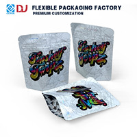 Sachets Mylar Métallisés Argentés Personnalisables avec Logo, Pochettes Autoportantes à Fermeture Éclair en Feuille d'Aluminium pour Thé, Bonbons et Snacks