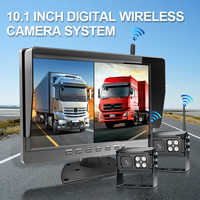 Moniteur DVR à canaux multiples 10.1 IPS Ecran enregistreur LCD avec vision nocturne HD 1080P Caméras de recul sans fil pour camion RV