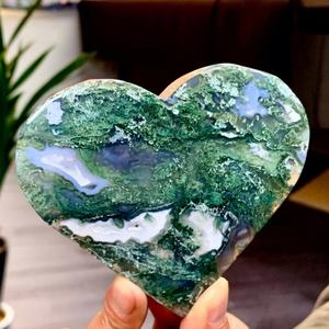 Décoration en cristal en forme de cœur en agate mousse en gros, boîte cadeau, le meilleur cadeau pour la famille et les amis, décoration de la maison, cadeaux de vacances - Product Image 1