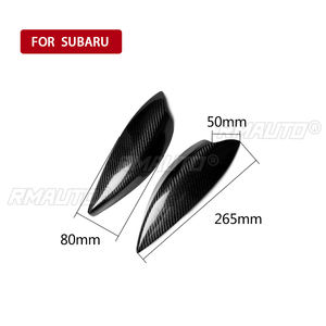 1 par de cubiertas embellecedoras de fibra de carbono auténtica para faros delanteros (cejas/párpados) para Subaru Impreza WRX STI 2002 2003, calcomanías para faros de coche - Product Image 3