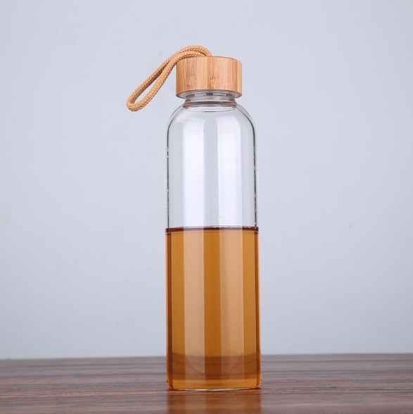 Best BPA-Free Borosilicate Glass Water Bottle with Protective Silicone Sleeve and Bamboo Lid - Dishwasher Safe