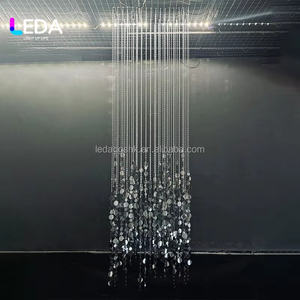LEDA New Arrival Elegant Luxury Custom Shimmer Crystal <b>Bead</b> Ceiling <b>Curtain</b> Stage Backdrop Hanging Sequin Garland for Wedding - Product Image 1
