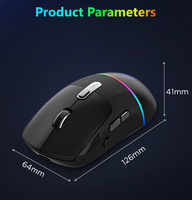 Mouse Gaming Nirkabel Senyap Isi Ulang dengan Sensor PAW3212 2.4GHz USB, 4800 DPI, Lampu Latar RGB LED untuk PC Laptop (Ready Stock)