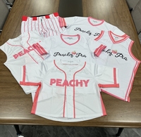 Seragam Bisbol Kustom Setelan Bisbol Lengkap Kancing Depan 2 Kancing Jersey Latihan Jaket Cage Setelan Softball Klub Tim