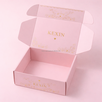 Boîtes d'expédition en carton ondulé personnalisées Kexin, imprimées en rose, pour cosmétiques, chaussures et vêtements, avec logo.