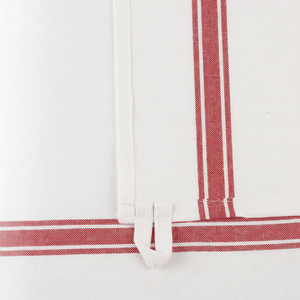 Serviette de cuisine en coton recyclé Vintage Strips en rouge pour la cuisine de golf - Product Image 1