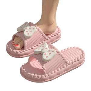 Pantuflas de Mujer con Lazo, Antideslizantes, para Interiores y Exteriores, Uso Doméstico en Verano, Grosor de Suela de 1.5 a 3.5 cm - Product Image 3