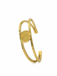 DIVYORO Geometric Minimalist Gold Plated Kada for <b>Men</b> Contemporary Designer Bracelet Elegant Gold Finish Fashion Jewelry Office - Product Image 4