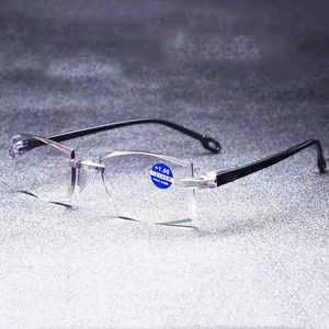 Gafas de lectura unisex sin montura, lentes de resina negras, antiluz azul, doble visión, verano 2021 - Product Image 3