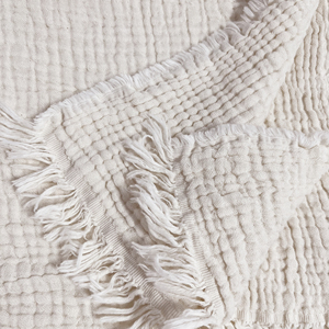 Couverture en mousseline tissée à franges, légère et respirante, en <span class=keywords><strong>coton</strong></span> biologique de qualité supérieure, quatre couches, pour la décoration du canapé - Product Image 3
