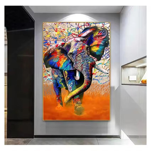 Pósteres <span class=keywords><strong>de</strong></span> <span class=keywords><strong>Arte</strong></span> Graffiti Modernos y Coloridos, Impresiones <span class=keywords><strong>de</strong></span> Elefantes Africanos Salvajes, <span class=keywords><strong>Arte</strong></span> <span class=keywords><strong>de</strong></span> Pared para Sala <span class=keywords><strong>de</strong></span> Estar con Accesorios para Colgar - Product Image 2