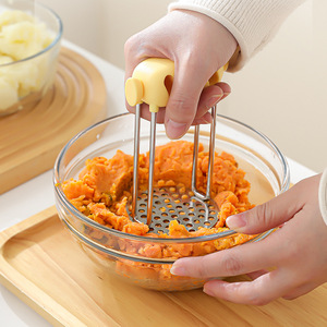Écrase-pommes en acier inoxydable avec poignée en silicone, facile à nettoyer, compatible lave-vaisselle, pour aliments pour bébés, avocat, tomate, fruits et légumes - Product Image 2