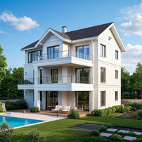 Module préfabriqué Maison Villas 6 + 12 + 6mm Aluminium Fenêtres et Portes International Portable Maison Villas De Luxe