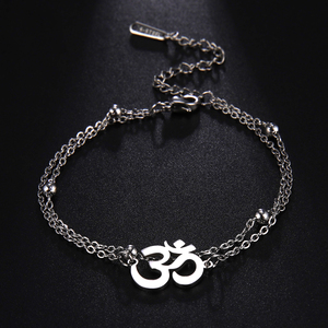 Misthape <span class=keywords><strong>Aum</strong></span> Om Ohm sanscrito simbolo cavigliere bracciale indù catena alla caviglia Yoga in acciaio inox gioielli spirituali classico Vintage - Product Image 6