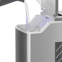 Machine à glaçons portable RANBEM électrique 130W en acier inoxydable, production de 12KG/24H, réservoir de 1,5L, machine à glaçons compacte pour la maison
