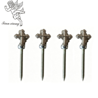 Vis à cercueil de style américain de haute qualité en gros TX-10Y # Clous à tête cruciforme 007, pièces de quincaillerie funéraire pour cercueil TianXiang