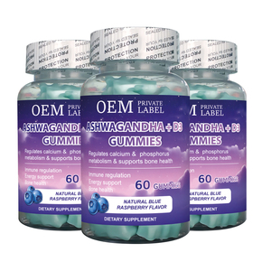 Жевательные конфеты OEM Ashwagandha + D3 со вкусом натуральной синей малины для поддержки иммунитета и энергии - Product Image 6