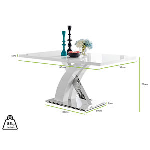 Mesas de Comedor Extensibles de Estilo Nórdico con Panel Superior de MDF, Juego de Mesas de Comedor Cuadradas de Lujo para 6 Personas - Product Image 4