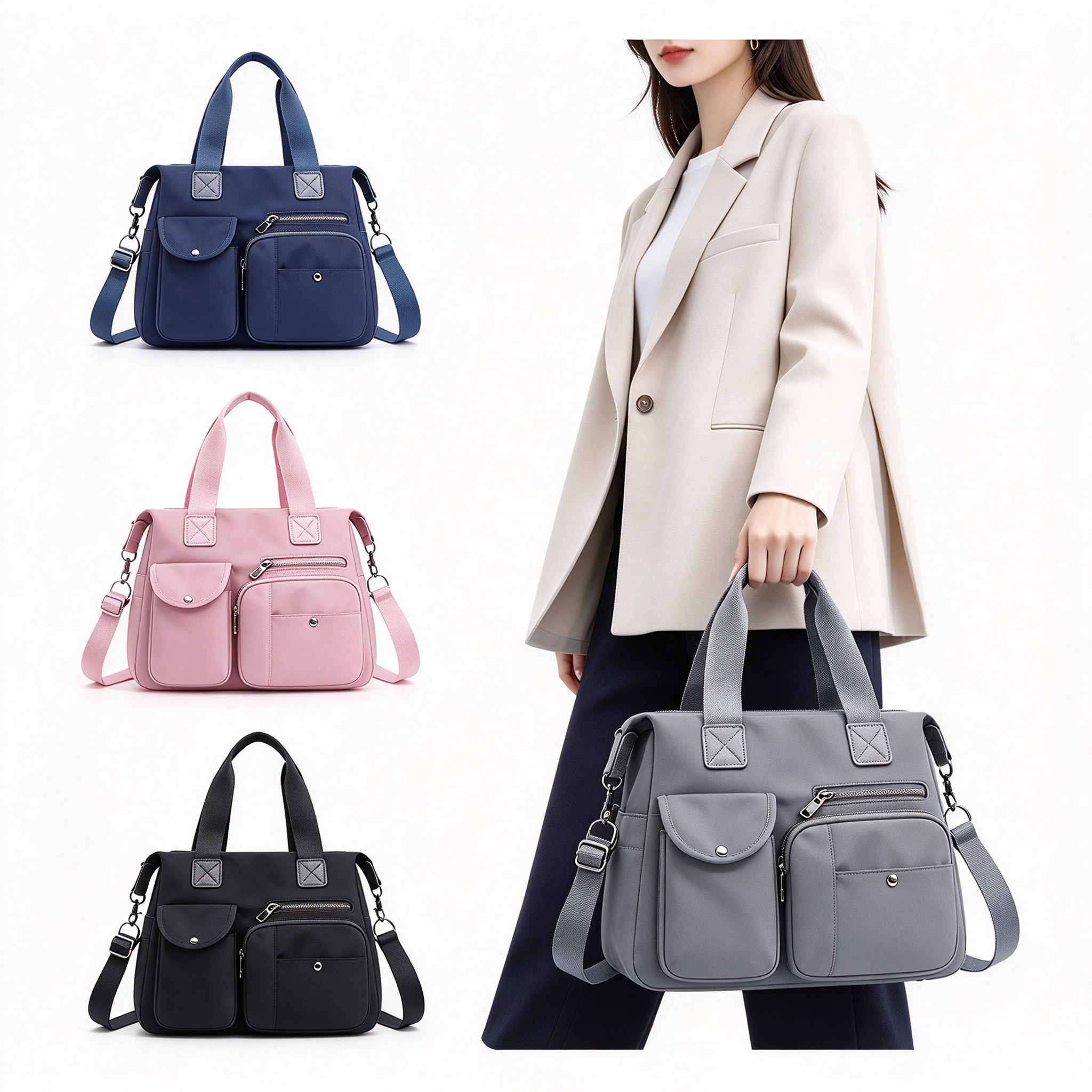 Large Capacity Handbag Detachable Crossbody Strap