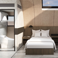Capsule spatiale préfabriquée de luxe de 20 pieds à deux étages en structure légère en acier, étanche, avec installation rapide