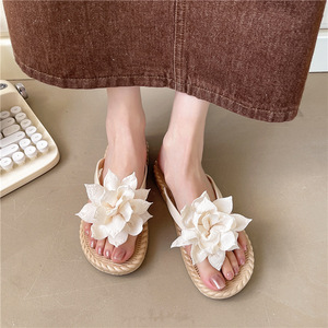 Sandalias de tendencia antideslizantes para mujer, novedad de verano 2025, sandalias ligeras, zapatillas informales de playa a la moda, zapatos planos con pajarita para exteriores para el hogar - Product Image 3