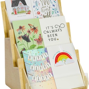 Organisateur de magazines en bois, support de rangement de bureau à plusieurs niveaux pour livres et brochures, design moderne et simple - Product Image 3