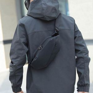 Sac de taille multifonctionnel en PU pour homme, sac de poitrine pour sports de plein air et voyage, sac bandoulière décontracté - Product Image 3