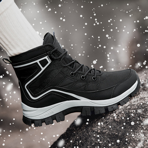Botas de Nieve para <span class=keywords><strong>Mujer</strong></span> para Exteriores y Senderismo Cross Country de Caña Alta con Cordones para Invierno con Forro Polar Grueso y Algodón Acolchado Cálido - Product Image 4