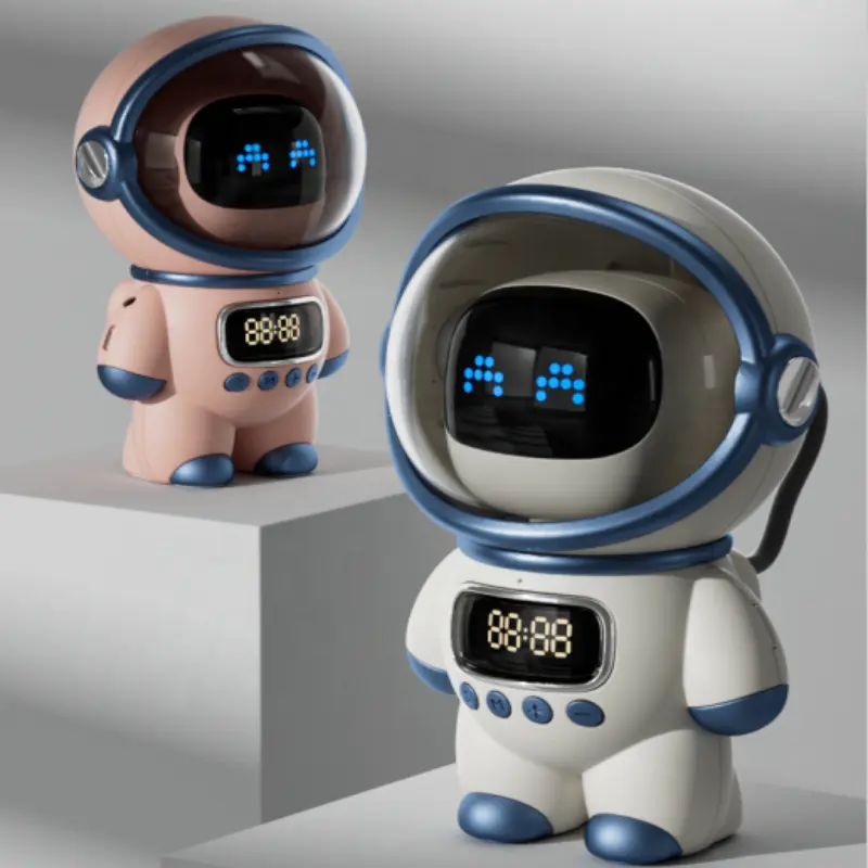 2024 New Style Cosmonaut Design Wireless BT Speaker FM Radio TF Card LED Table Lamp Gift Sleeping Help Night Light