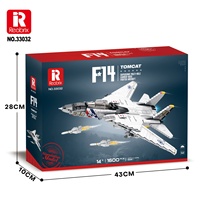 Reobrix Série d'armes de l'Air Force, modèle de chasseur furtif F-14, avion militaire, blocs de construction, jouet éducatif