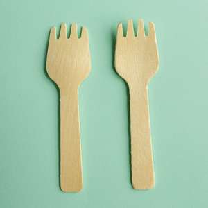 Mini Tenedores de Madera de 95 mm, Magnolia Conifera, Desechables, Ecológicos, Biodegradables, para Degustación de Postres - Product Image 2