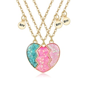 Collar magnético de tres colores con división de amor a la moda, colgante BFF, collar de estrella dulce para el mejor amigo - Product Image 5