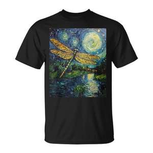 Camiseta Dragon Fly Van Gogh Style Starry Night - Product Image 1