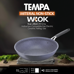 กระทะอลูมิเนียมเคลือบกันติด Tempa Mineral ขนาด 28 ซม. สีเทา ใช้ได้กับเตาแม่เหล็กไฟฟ้า เตาแก๊ส เตาไฟฟ้า เตาเซรามิก และเตาฮาโลเจน - Product Image 3