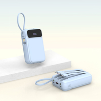 Fabricants de ventes directes d'usine Mini banque d'alimentation Charge rapide 10000mah LED Banque d'alimentation à affichage numérique Câble intégré