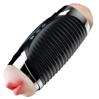 Masturbateur masculin intelligent à double tête orale et vaginale avec chauffage, Godet de masturbation pour homme, Godet de masturbation pour homme gay, Jouets sexuels
