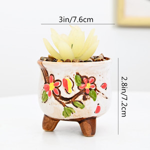 Maceta para <span class=keywords><strong>Suculentas</strong></span> HY2, Maceta Coreana Pintada a Mano, Mini Maceta <span class=keywords><strong>de</strong></span> Cerámica para Hogar, Escritorio, Balcón, Jardín - Product Image 4